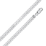 Sterling Silver Light Weight Miami Cuban Diamond Cut 180 Chain Or Bracelet