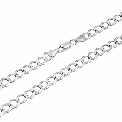Sterling Silver Basic Non Plated Diamond Cut Elongated Curb Chain Or Bracelet