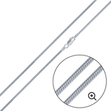 Sterling Silver High Polished eight Sided Snake 0.8mm-020 Chain