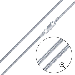 Sterling Silver High Polished eight Sided Snake 1.3mm-040 Chain