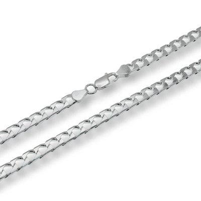 Sterling Silver Square Curb Diamond Cut Ten Sided 220 Chain Or Bracelet