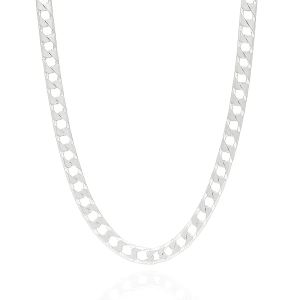 Sterling Silver Square Curb Diamond Cut Ten Sided 250 Chain Or Bracelet