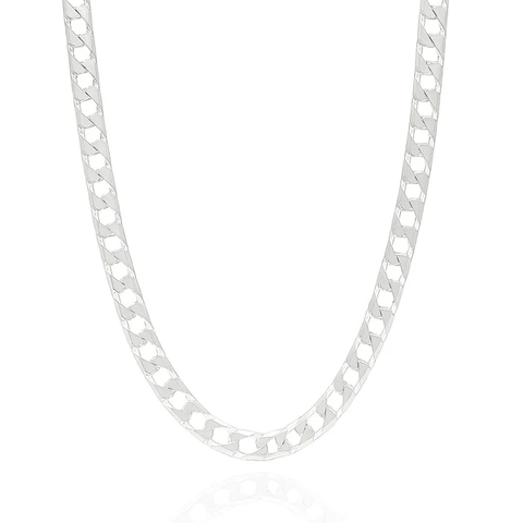 Sterling Silver Square Curb Diamond Cut Ten Sided 250 Chain Or Bracelet