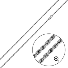 Load image into Gallery viewer, Sterling Silver Rhodium Plated Rope Chain 040-2MM with Lobster Clasp