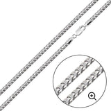 Sterling Silver Non-Plated 2.3mm Square Franco Chain Or Bracelet