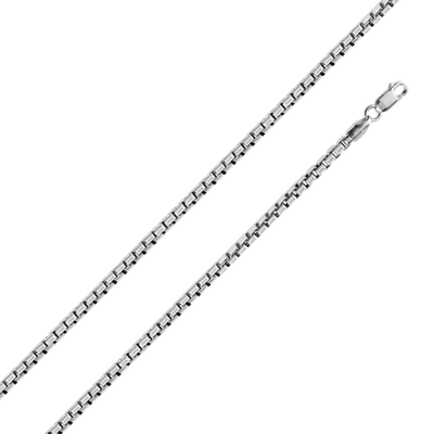 Sterling Silver Box 035-1.8mm chain with Lobster Clasp Closure