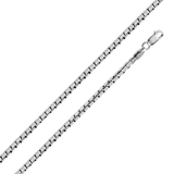 Sterling Silver Round Box 050-2.6mm Chain with Lobster Clasp Closure, Length 20
