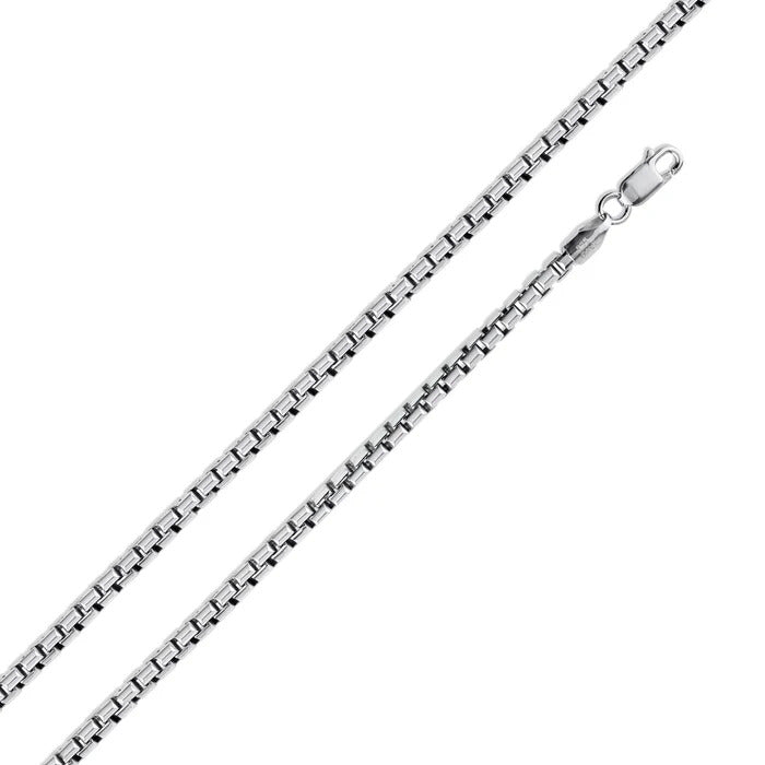 Sterling Silver Basic Non-Plated 5mm Round Box Chain