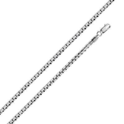 Sterling Silver Basic Non-Plated 5mm Round Box Chain