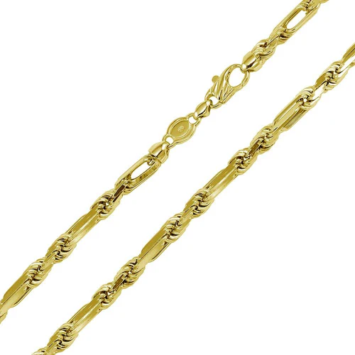 Sterling Silver Gold Plated Hand Made Figarope Chains