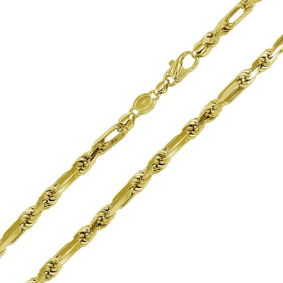 Sterling Silver Gold Plated Hand Made Figarope Chains