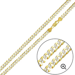 Sterling Silver Gold Plated 2 Toned 4.3MM DC Cuban Chain