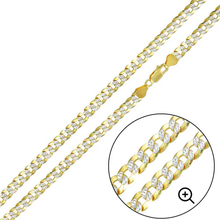Load image into Gallery viewer, Sterling Silver Gold Plated 2 Toned DC 5mm Curb Chain