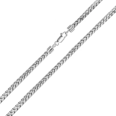 Italian Sterling Silver Rhodium Plated Round Franco Chain 3.9 MM with Lobster Clasp Closure