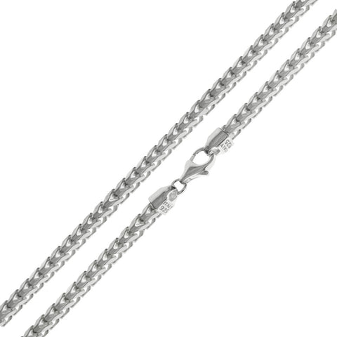 Sterling Silver Gun Metal Plated 100-3.1mm Franco Chain