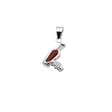 Sterling Silver Rhodium Plated Bottled Wine Charm