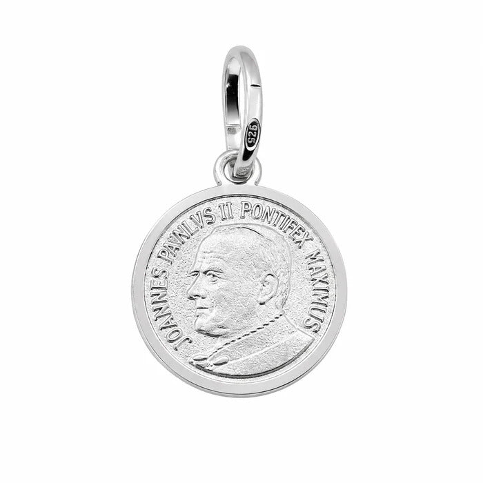 Sterling Silver Pope Saint John Paul II Medallion Charm