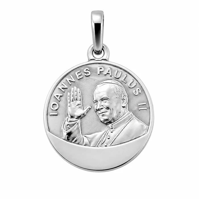Sterling Silver Pope Saint John Paul II Blessing Medallion Charm