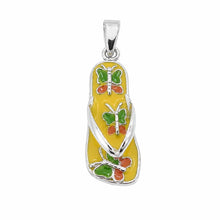 Load image into Gallery viewer, Sterling Silver Rhodium Plated Yellow Colored Butterfly Sandal Charm
