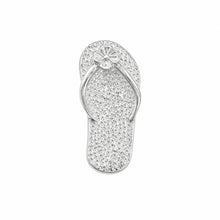 Load image into Gallery viewer, Sterling Silver High Polished Textured Flower Sandal Charm