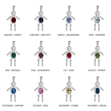 Load image into Gallery viewer, Sterling Silver Round Oval April Birthstone Boy Charm