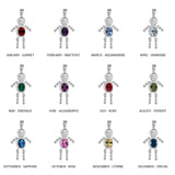 Sterling Silver Round Oval April Birthstone Boy Charm