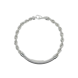 Sterling Silver Hollow Rope Round Bar 4mm Bracelet
