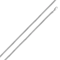 Sterling Silver Rhodium Plated Hollow Franco Chain