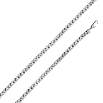 Sterling Silver Rhodium Plated Hollow Franco Chain
