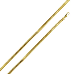Italian Sterling Silver Gold Plated Franco Chain 4.7 MM with Lobster Clasp Closure