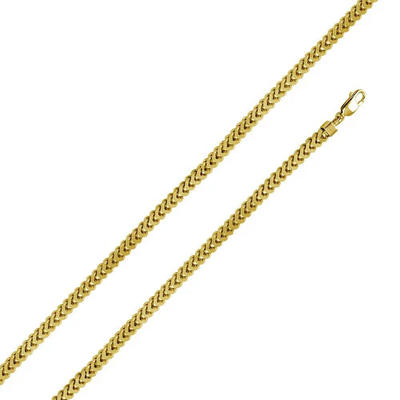 Italian Sterling Silver Gold Plated Franco Chain 5.2 MM with Lobster Clasp Closure