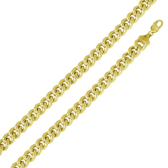 Sterling Silver Gold Plated Hollow 14.5mm Curb Chain