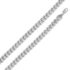Sterling Silver Rhodium Plated Hollow Curb Chain