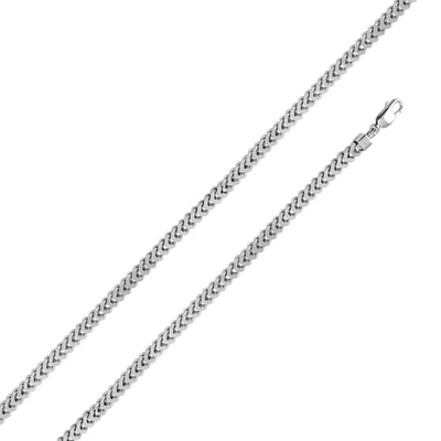 Sterling Silver Rhodium Plated Hollow Franco Chain