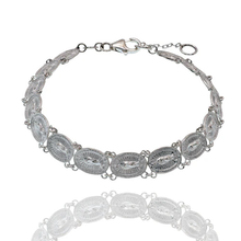 Load image into Gallery viewer, Sterling Silver High Polished Our Lady Of Guadalupe 7mm Link Adjustable Bracelet