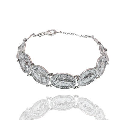 Sterling Silver High Polished Our Lady Of Guadalupe Link Adjustable Bracelet