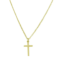Sterling Silver Gold Plated Cross Pendant With Chain