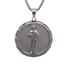 Load image into Gallery viewer, Sterling Silver High Polish Anti Tarnish Round Saint Jude Pendant-23mm