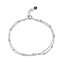 Load image into Gallery viewer, Sterling Silver Rhodium Plated Double Strand DC Bead Chain Bracelet