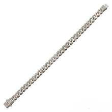 Load image into Gallery viewer, Sterling Silver Rhodium Plated CZ Encrusted Miami Cuban Link Hip Hop Bracelet Width-9.5mm