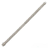 Sterling Silver Rhodium Plated CZ Encrusted Miami Cuban Link Hip Hop Bracelet Width-9.5mm