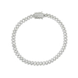 Sterling Silver Rhodium Plated CZ Encrusted Chain or Bracelet