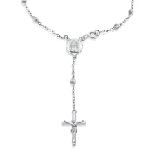 Load image into Gallery viewer, Sterling Silver Rhodium Plated Diamond Cut Rosary Bracelet
