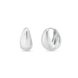 Sterling Silver Rhodium Plated Chunky 9mm Round Huggie Hoop Earrings