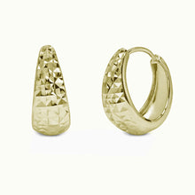 Load image into Gallery viewer, Sterling Silver Gold Plated Diamond Cut Hoop Earrings