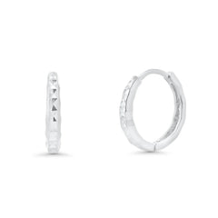 Sterling Silver Rhodium Plated DC Dainty Hoop Earrings
