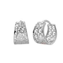 Load image into Gallery viewer, Sterling Silver Rhodium Plated Polished Tube Huggie Hoop Earrings