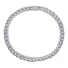 Load image into Gallery viewer, Sterling Silver Rhodium Plated Miami Curb CZ Encrusted Hip Hop Chain Width-12.3mm