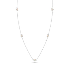 Load image into Gallery viewer, Sterling Silver Rhodium Plated Multi Opal Heart Adjustable Necklace