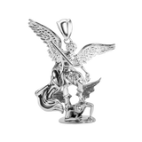 Sterling Silver Saint Michael Archangel Large Pendant